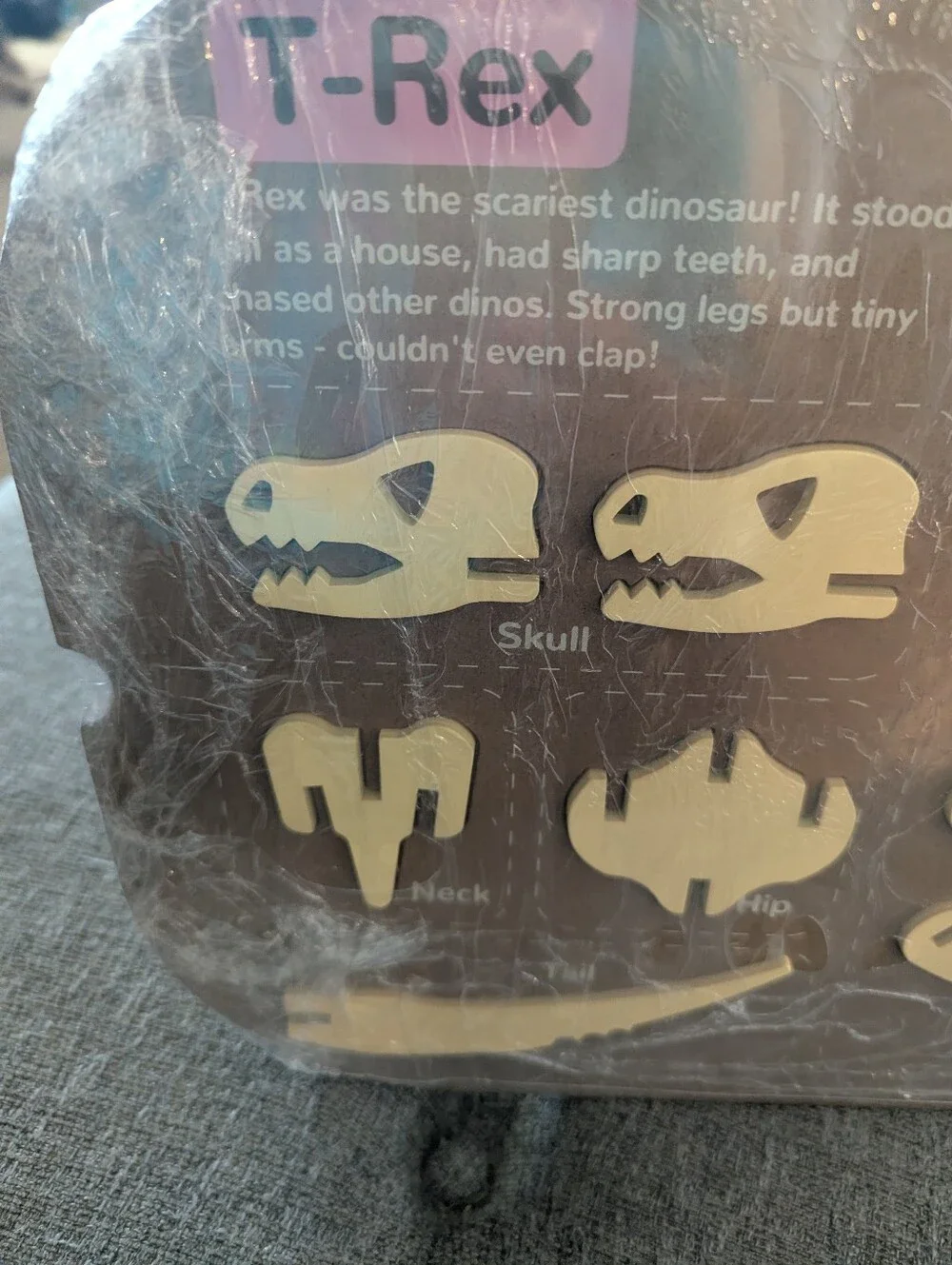 NEW SEALED:  Dinosaur Wooden Puzzle Set T-REX, TRICERATOPS 2 Sided